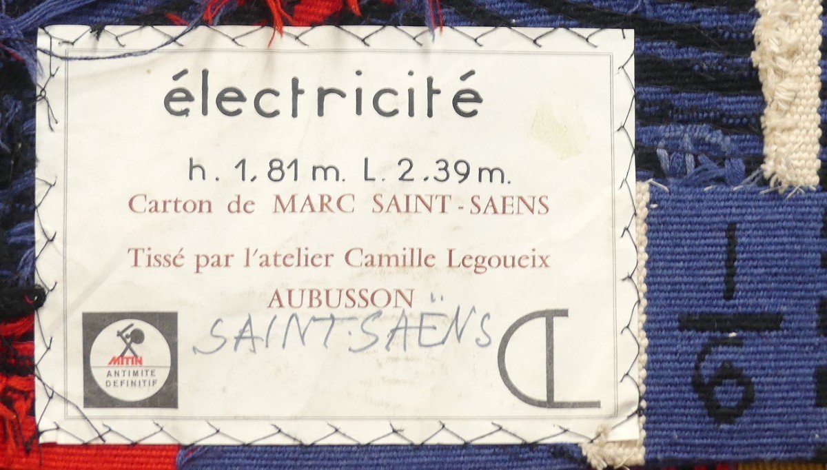 Marc Saint-saëns - Electricity - Aubusson Tapestry-photo-4
