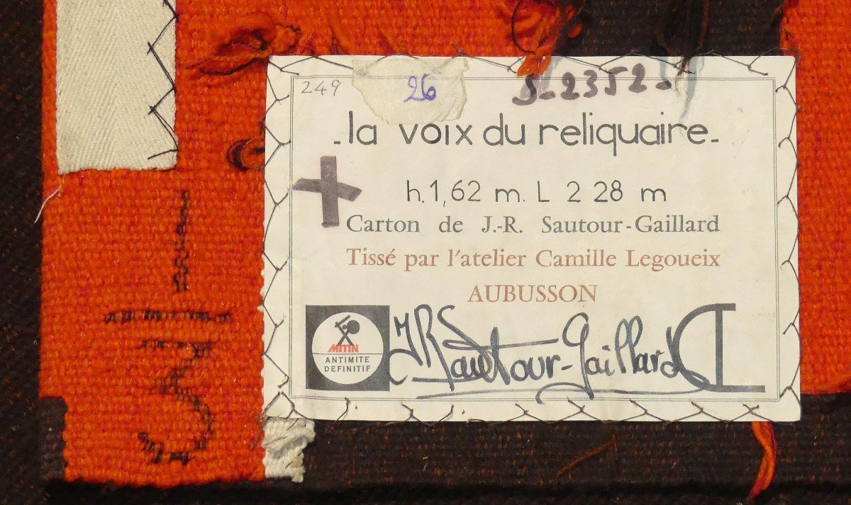 Jean-rené Sautour-gaillard - La Voix Du Reliquaire - Tapisserie d'Aubusson-photo-4