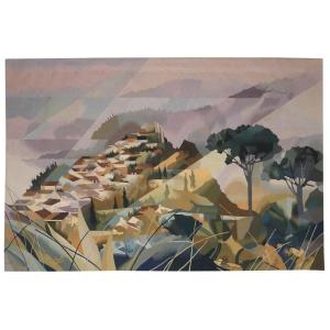 Raymond Poulet - Eze Village - Aubusson Tapestry