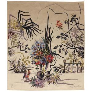 Marcel Saint-martin  -  Fleurs Et Feuilles   -  Tapisserie d'Aubusson