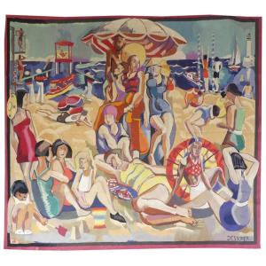 François Desnoyer - Beach - Aubusson Tapestry