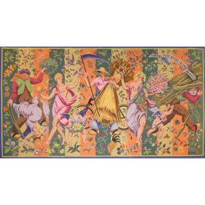 Paul VERA -  Hiver, vous n'êtes qu'un vilain  -  Tapisserie d'Aubusson