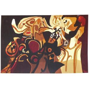 Mario PRASSINOS - Jazz rouge - Tapisserie d'Aubusson