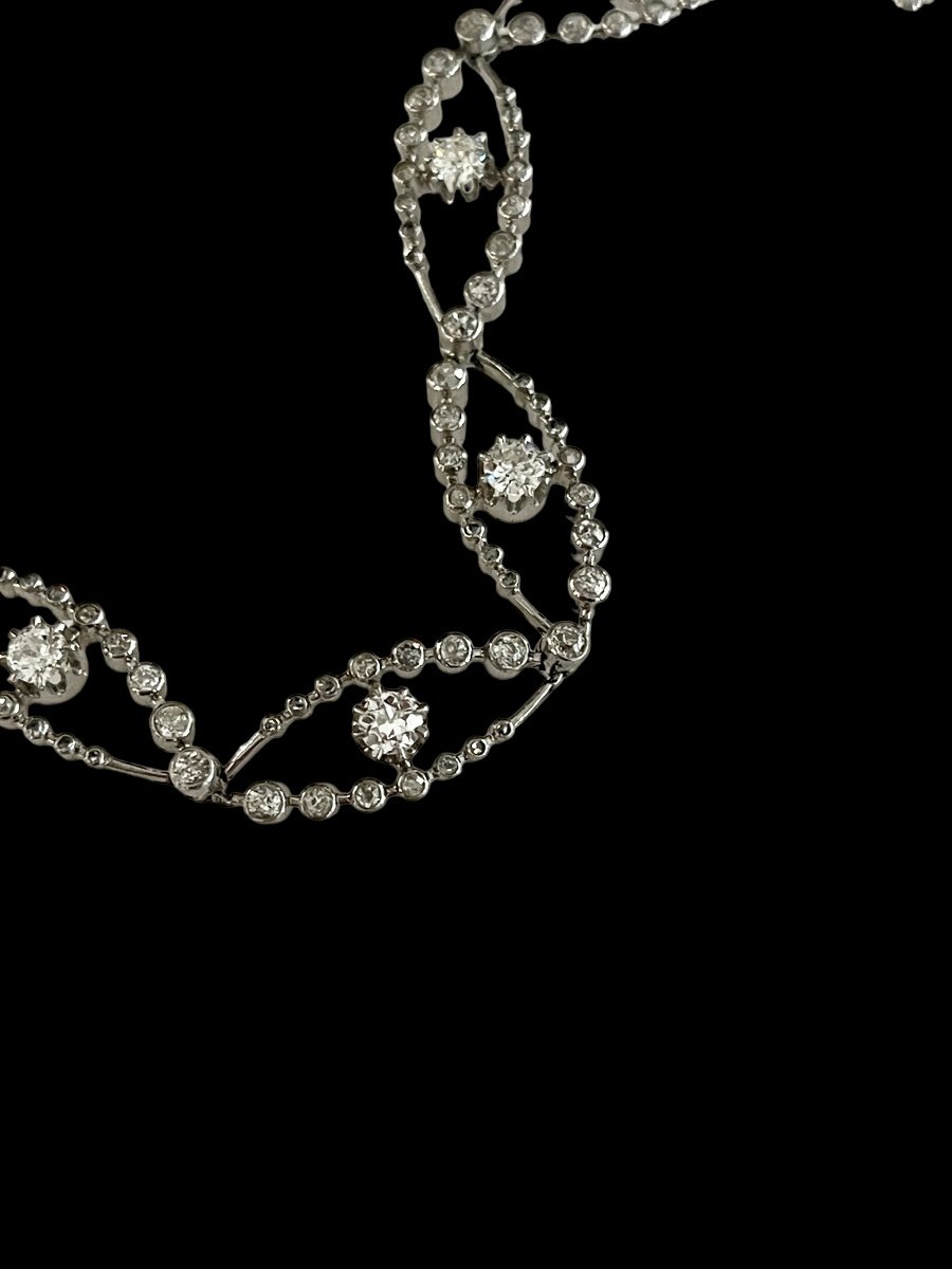 Bracelet Guirlande En Platine Et Diamants-photo-4