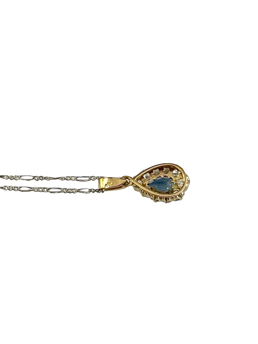 Ancien Pendentif Saphir Et Diamants-photo-4