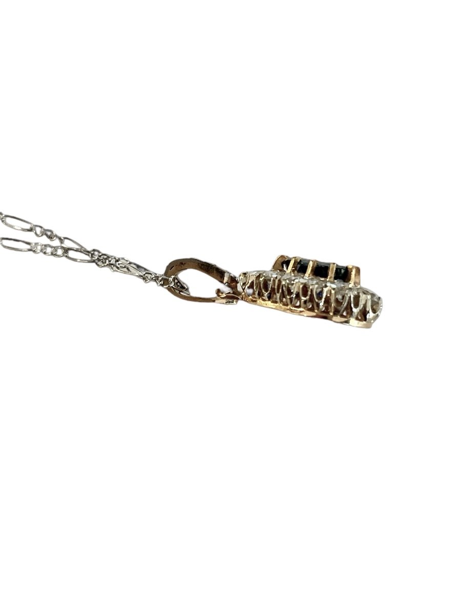 Ancien Pendentif Saphir Et Diamants-photo-1