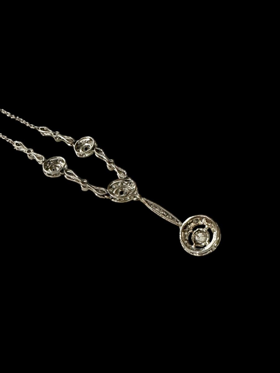 Art Deco Gold And Diamond Necklace-photo-2