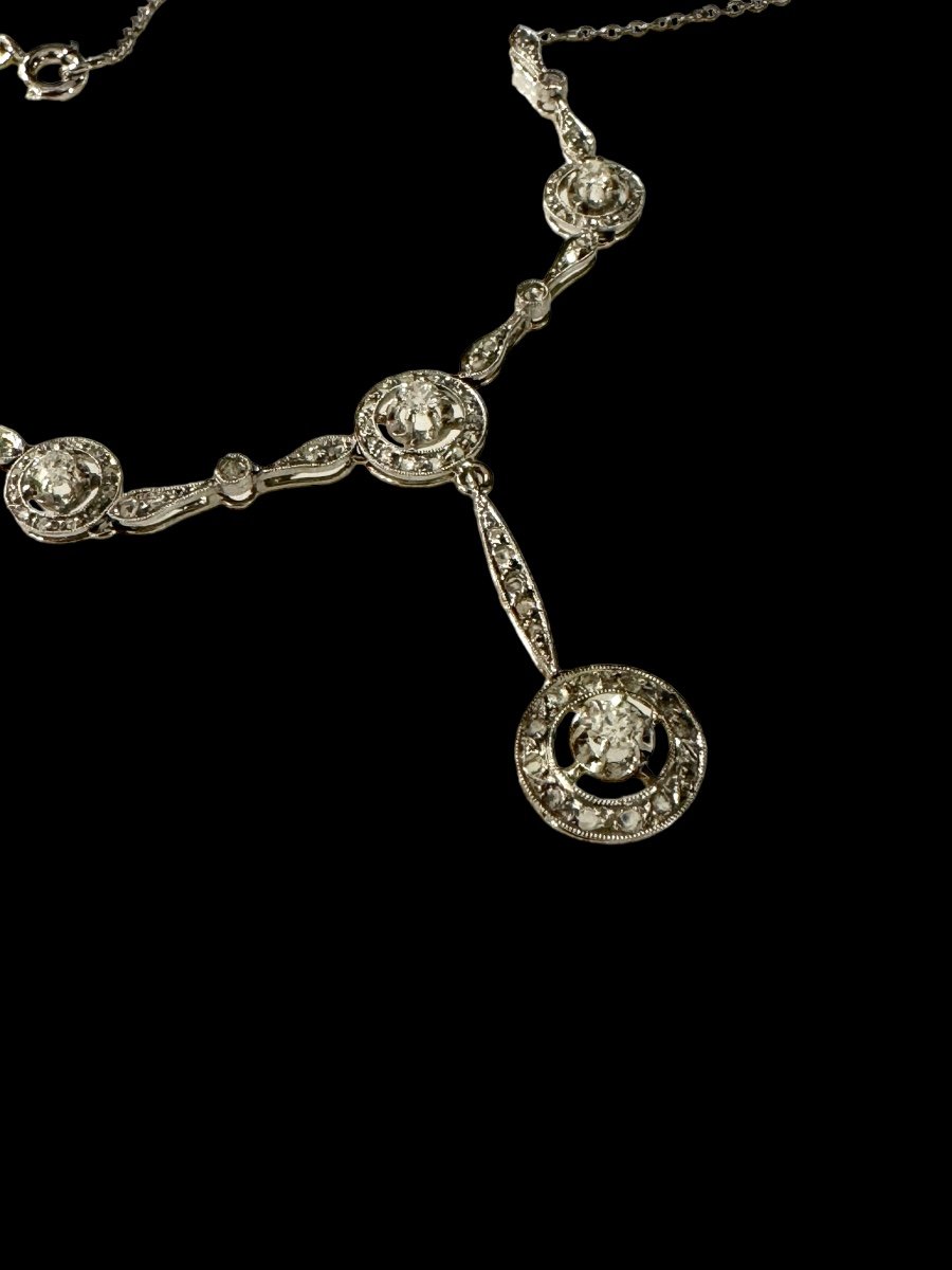 Art Deco Gold And Diamond Necklace-photo-3