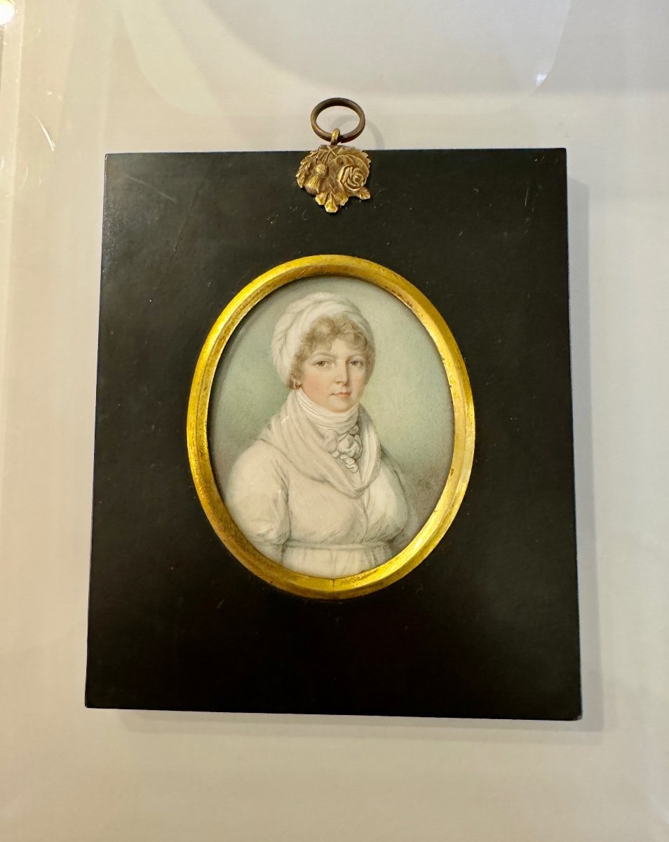 19th Century English School: Miniature Of A Lady-photo-3