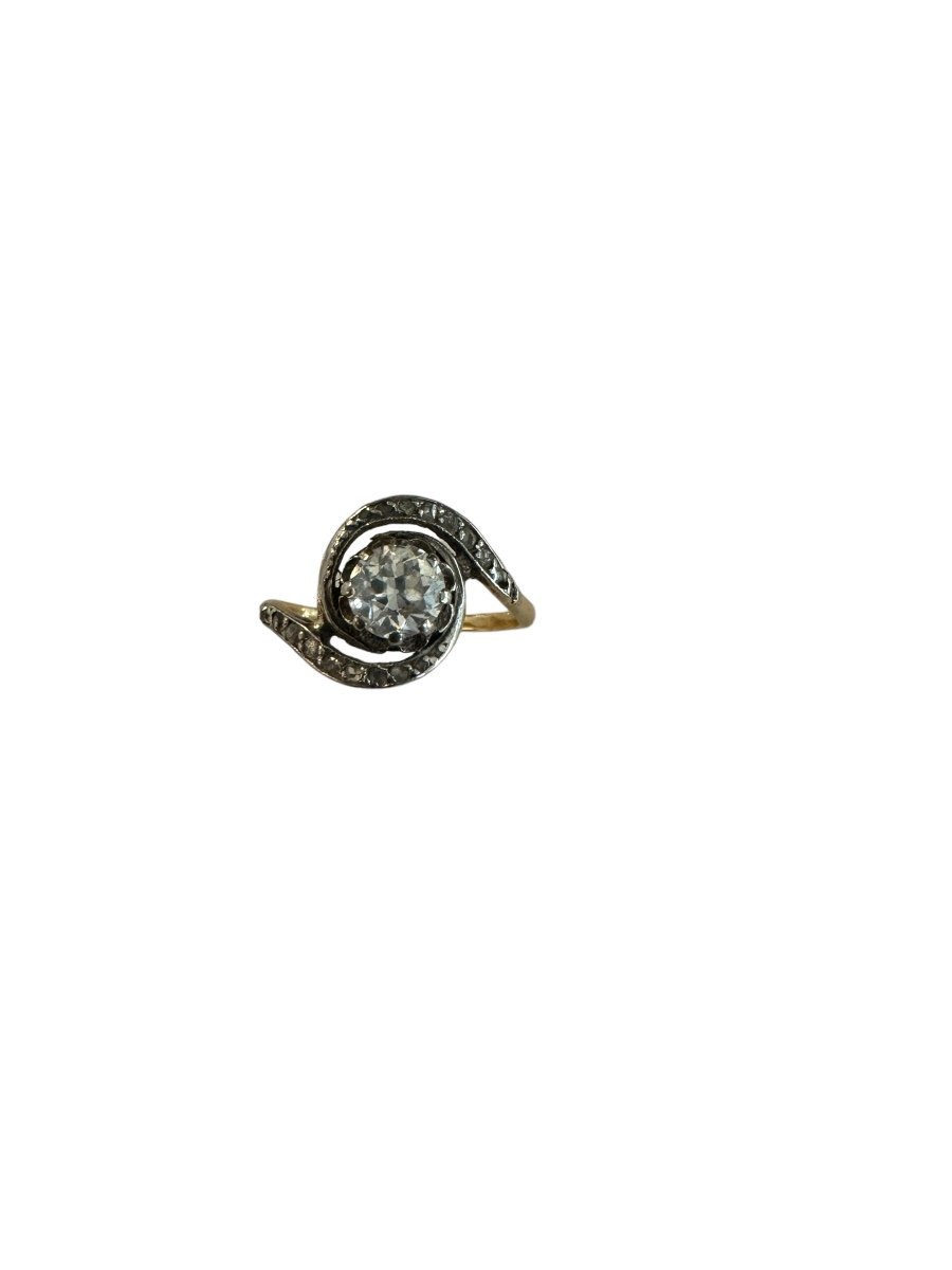 Swirl Ring In Gold, Platinum And Diamond-photo-2