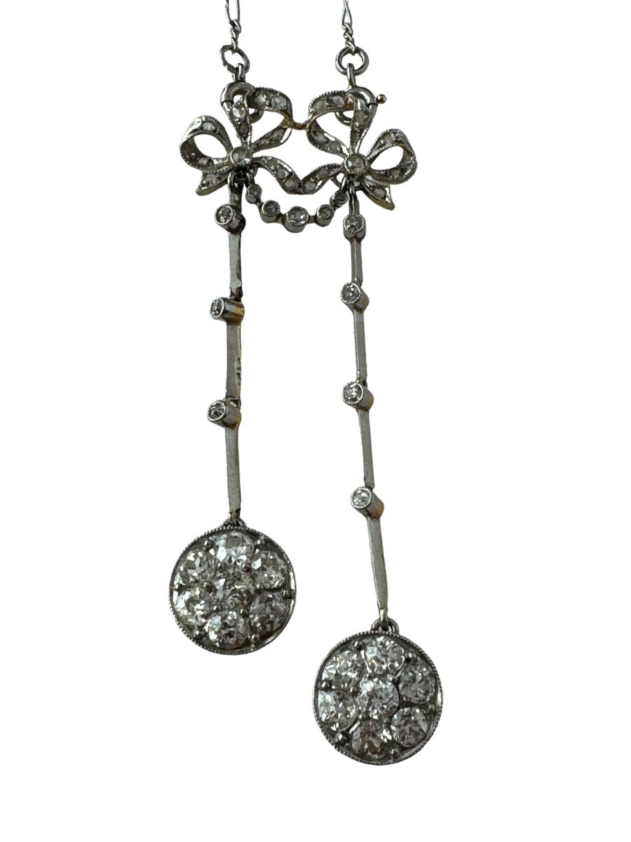 Collier Dit Négligé En Or, Platine Et Diamants-photo-3