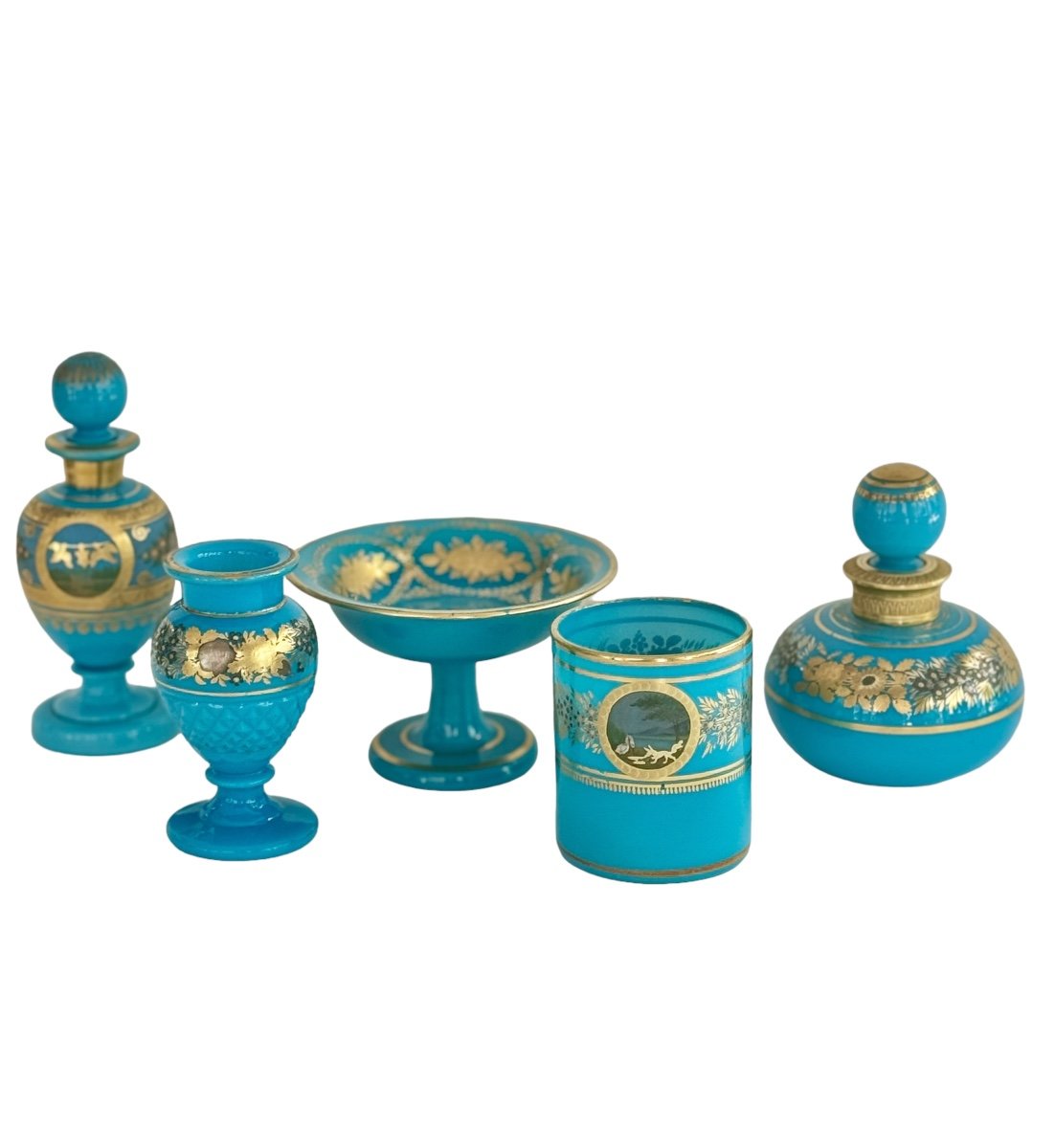 Le Creusot : Coupe En Opaline Turquoise-photo-3