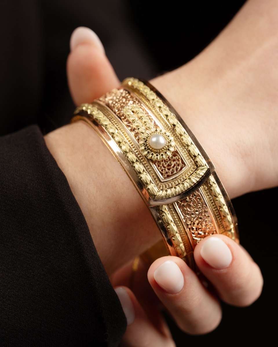 Important Colored Gold Bracelet From The Napoleon III Period-photo-1