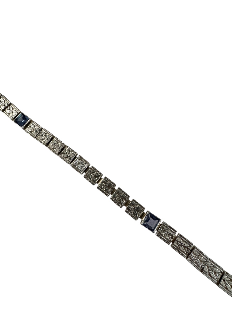 Bracelet Art-deco En Or Et Platine-photo-3