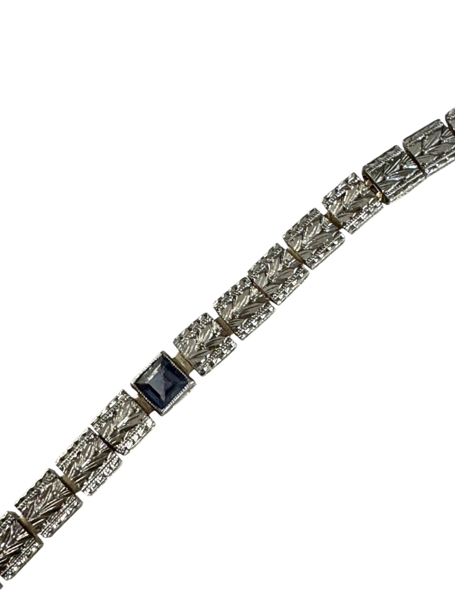 Bracelet Art-deco En Or Et Platine-photo-4