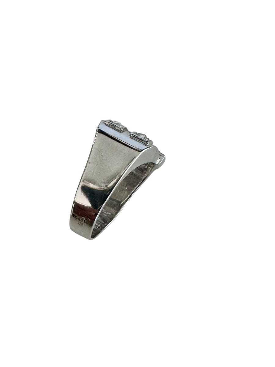 Bague tank en or, platine et diamants-photo-2