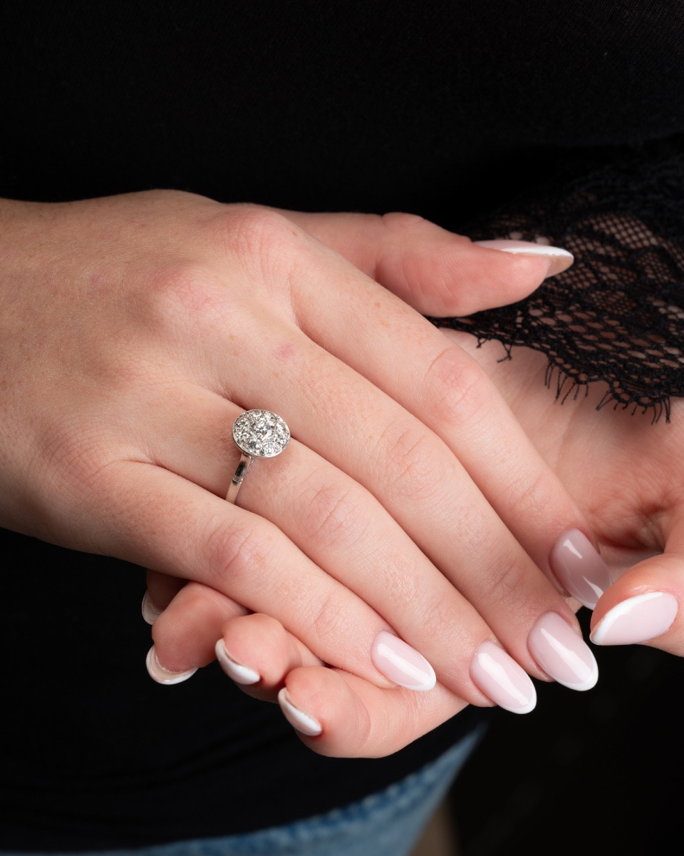 Bague en or , platine et diamants -photo-2