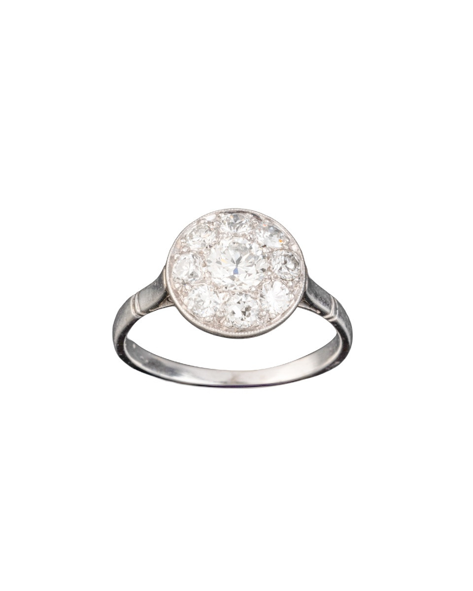 Bague en or , platine et diamants 