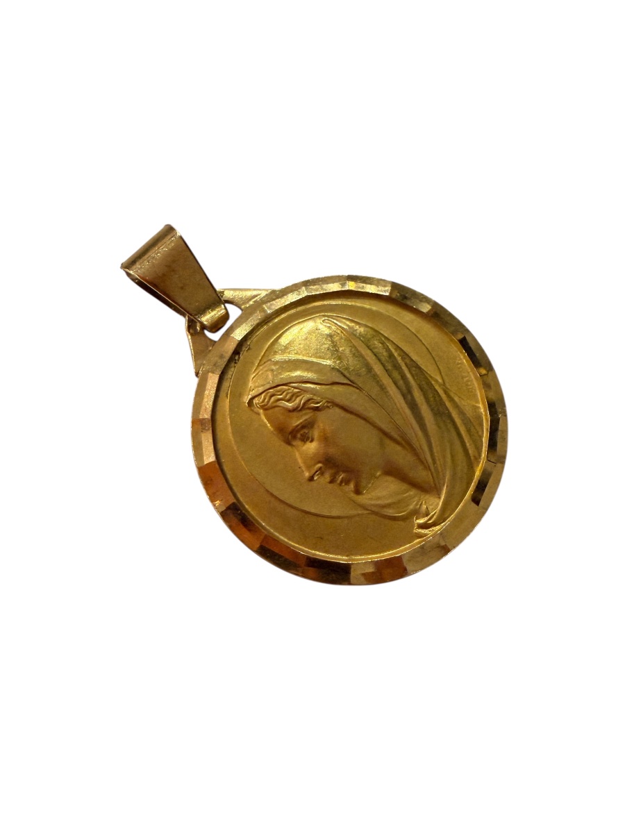 Religious Medal With The Profile Of The Virgin Mary-photo-2