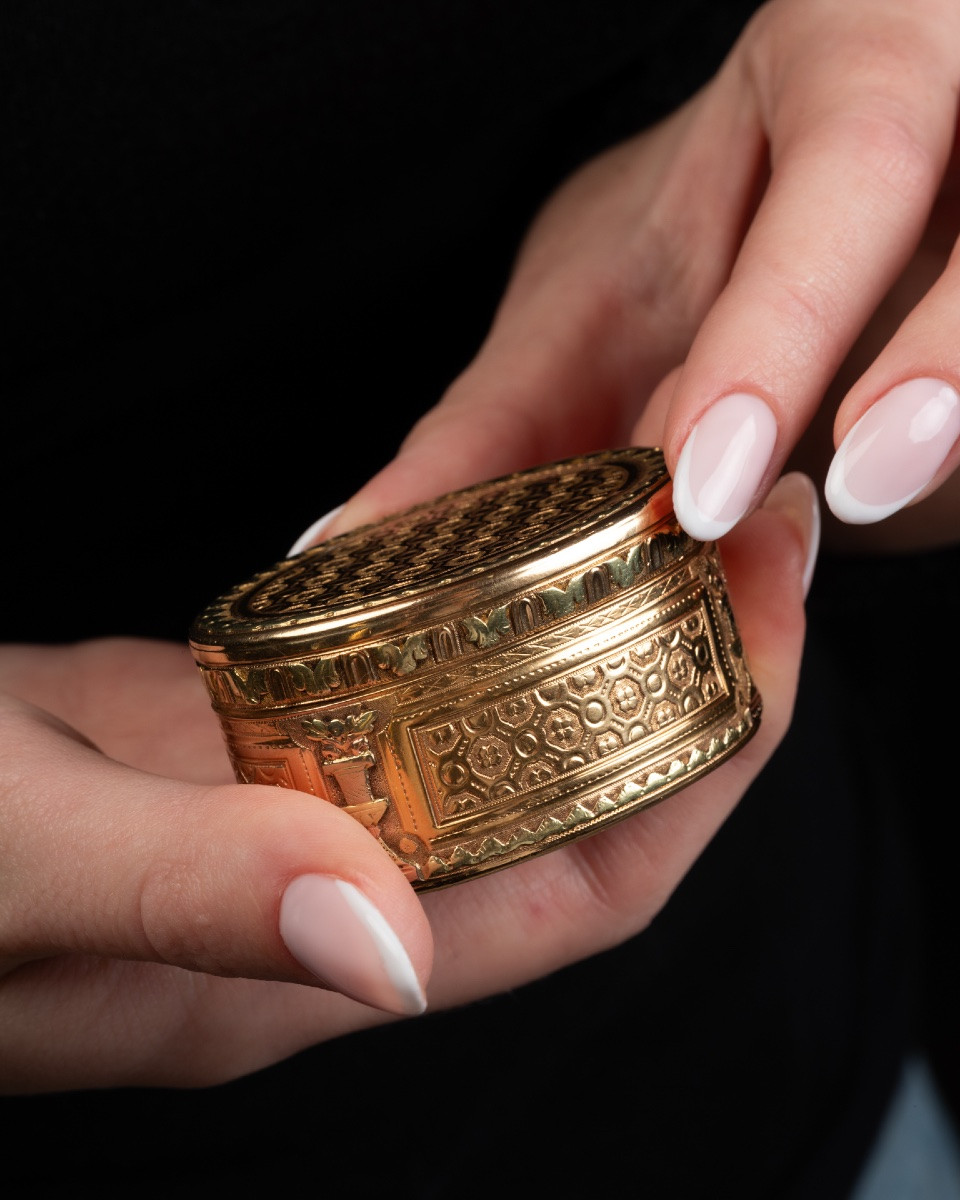 Gold Snuffbox By René-antoine Bailleul, Louis XVI Period-photo-3