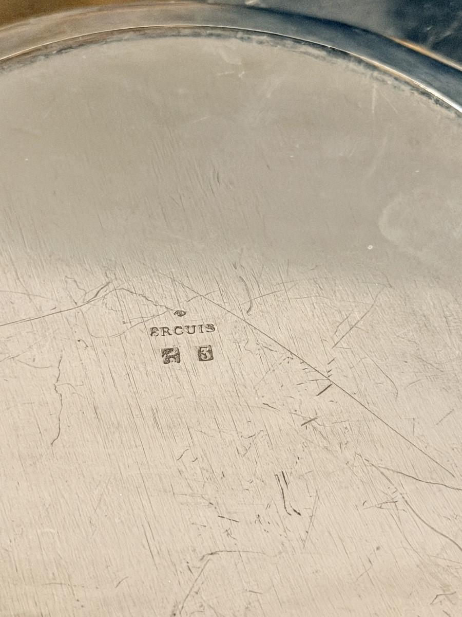 Pair Of Ercuis Silver-plated Metal Bottle Coasters-photo-4