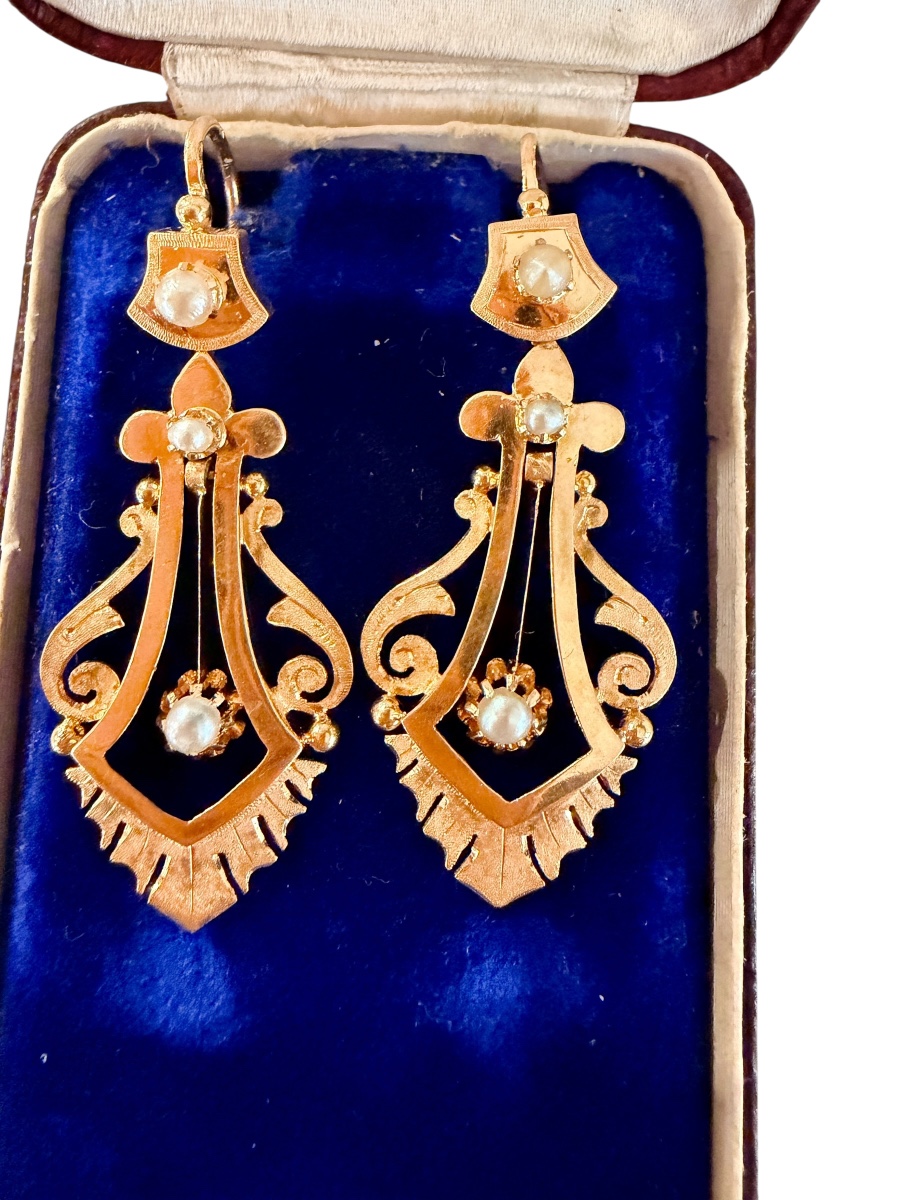 Gold Earrings From The Napoleon III Era