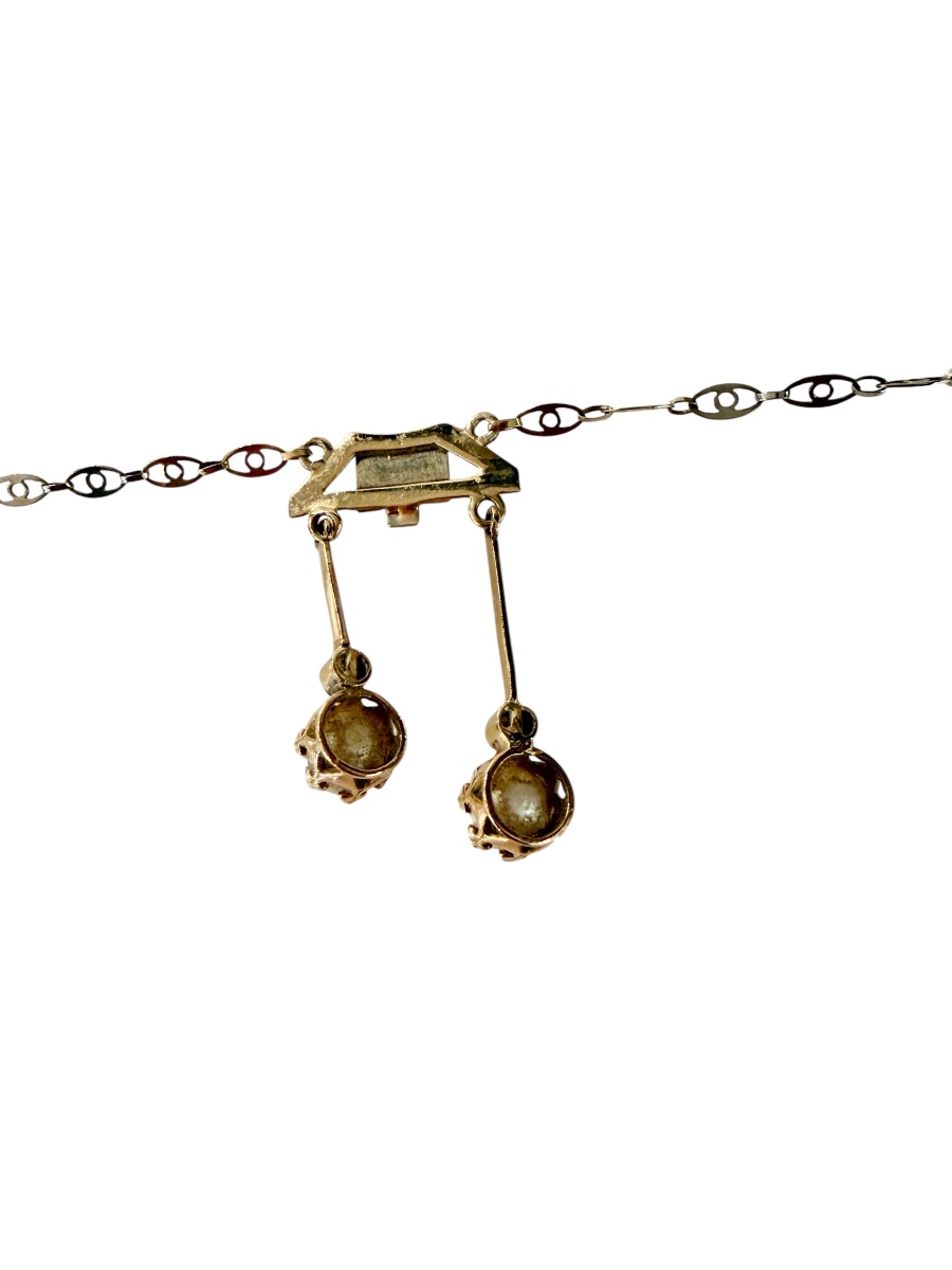 A Necklace Described As "negligee-like," Made Of Two-tone Gold And Adorned With Fine Pearls.-photo-3
