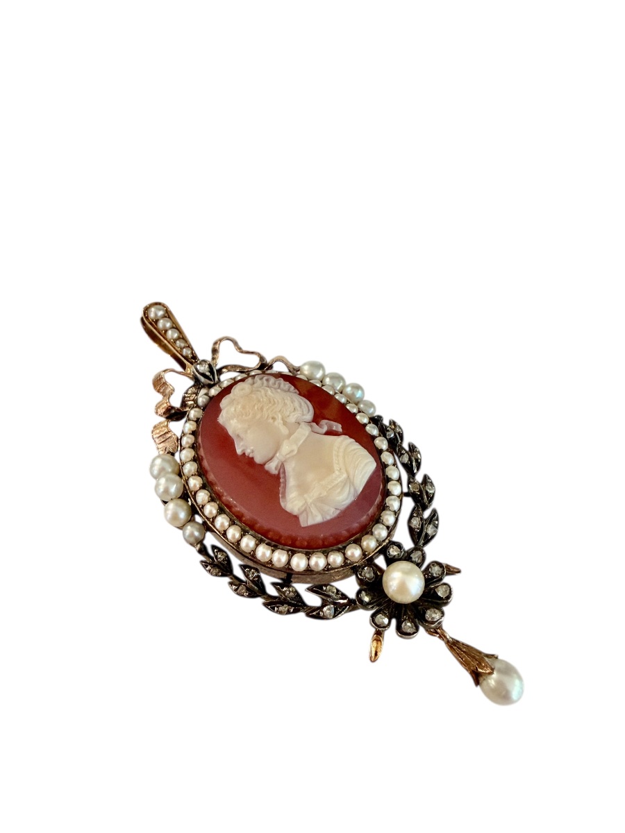 Pendentif camée, époque Napoléon III-photo-2