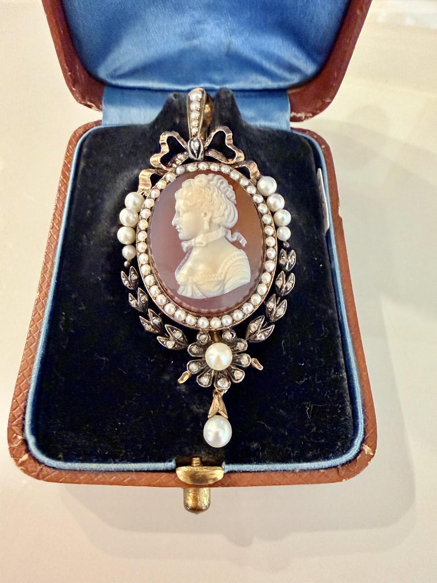Pendentif camée, époque Napoléon III-photo-2