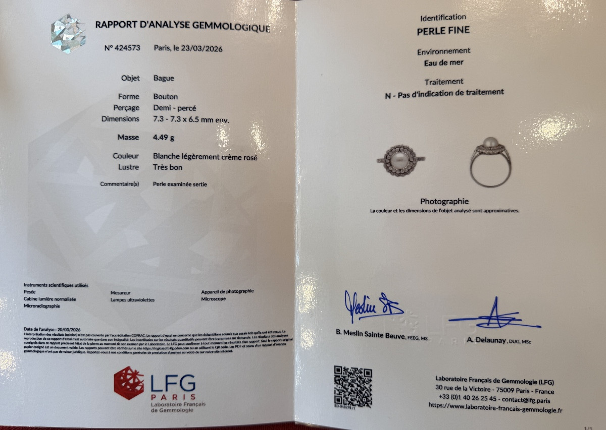 Ring In Gold, Diamonds And Fine Pearl-photo-4