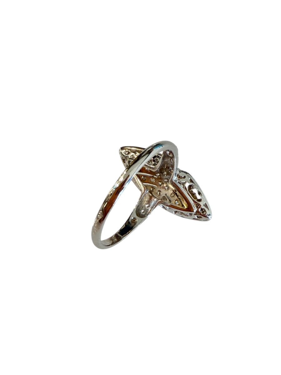 Marquise Ring In Gold And Diamonds Circa 1930-photo-4