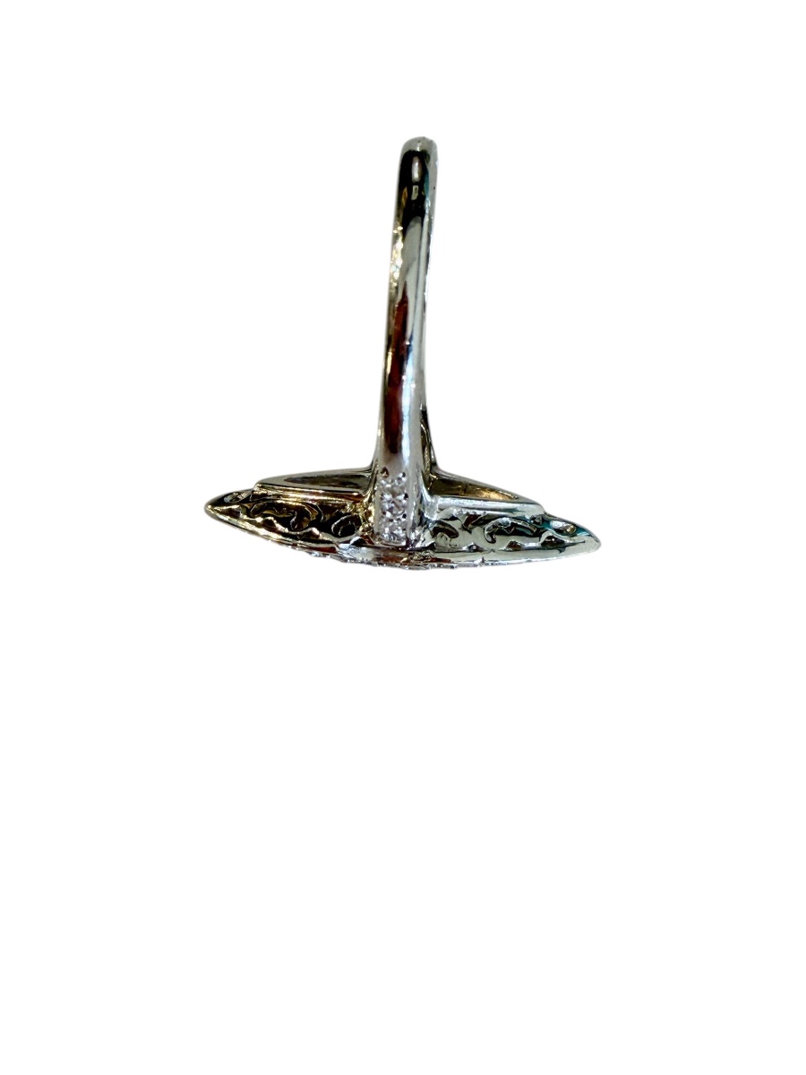 Marquise Ring In Gold And Diamonds Circa 1930-photo-1