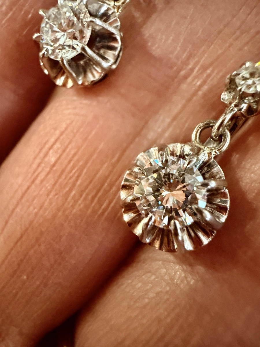 Dormeuses en or et diamants-photo-2