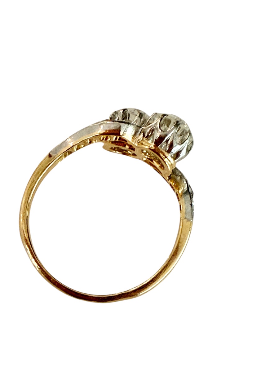 Bague toi et moi or, platine et diamant-photo-2