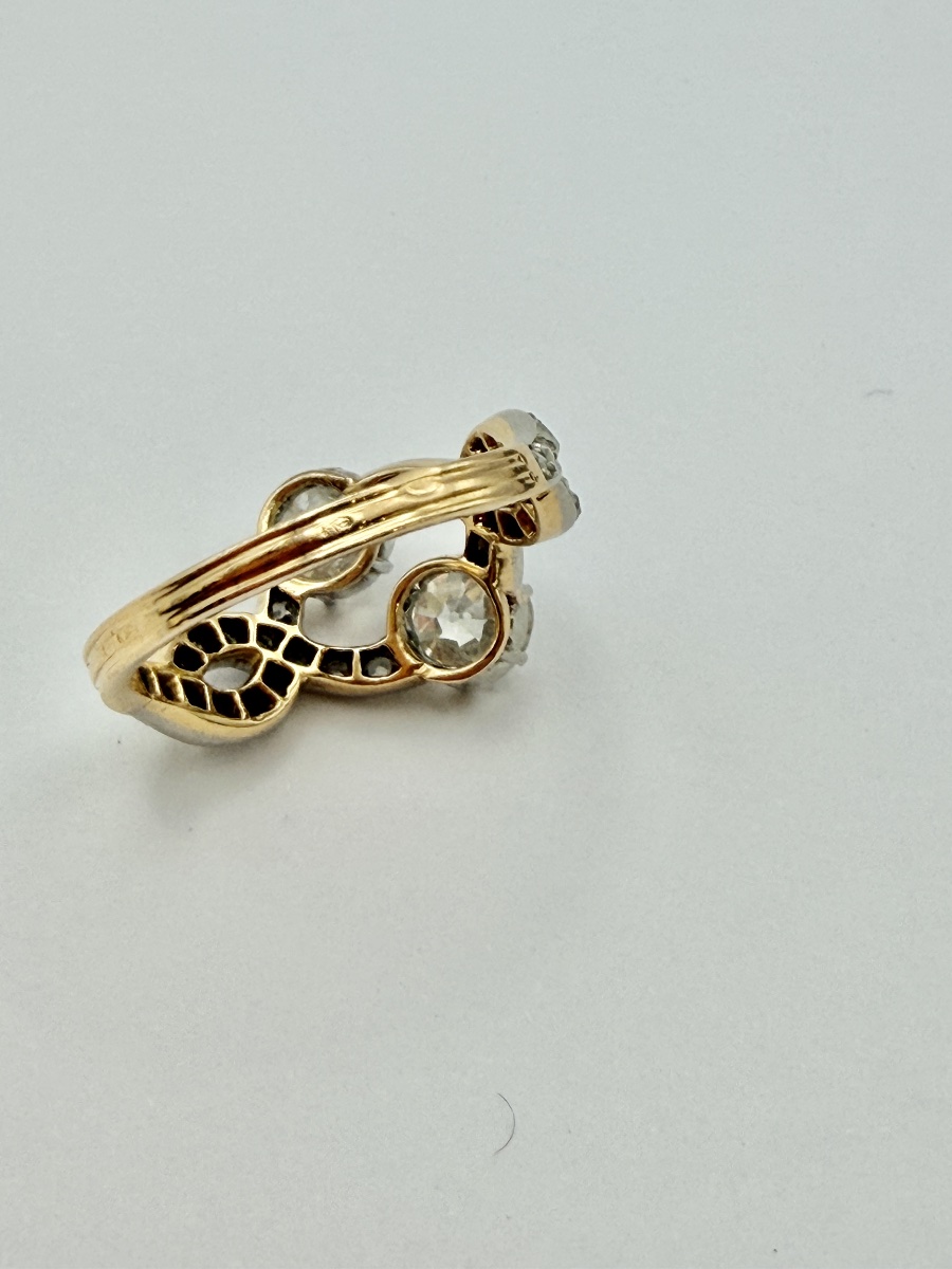 "toi Et Moi" Ring, Gold, Platinum, And Diamonds -photo-2