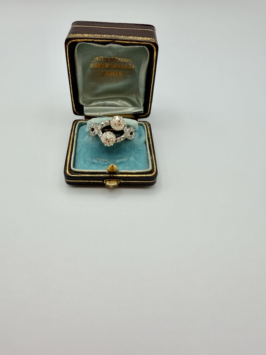 "toi Et Moi" Ring, Gold, Platinum, And Diamonds -photo-4