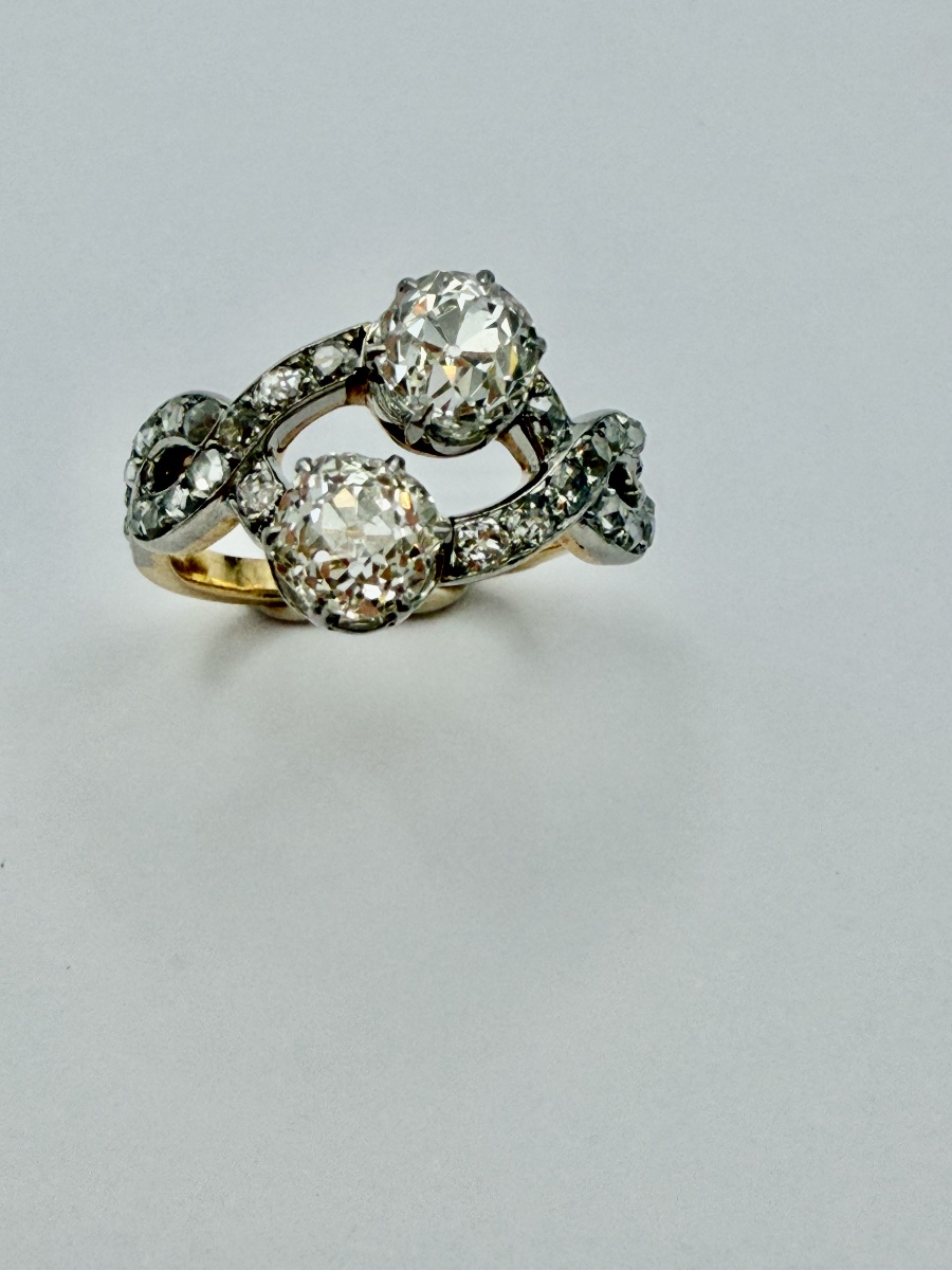 "toi Et Moi" Ring, Gold, Platinum, And Diamonds 