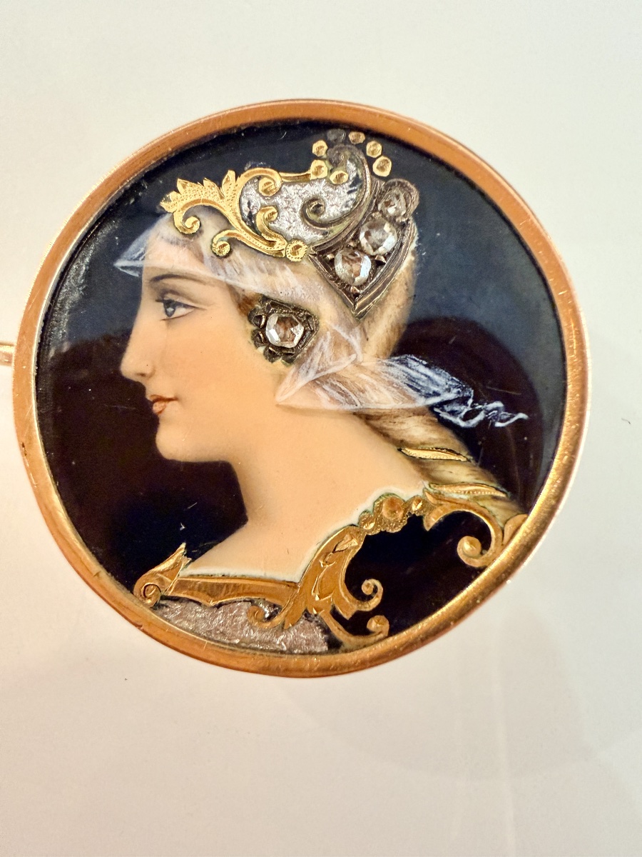 Broche en or et email -photo-2