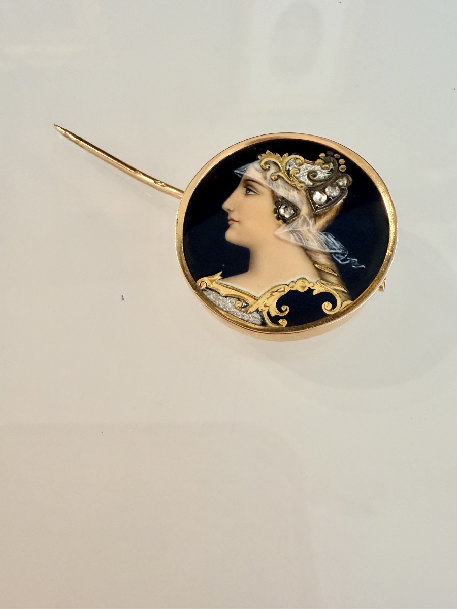Broche en or et email -photo-3