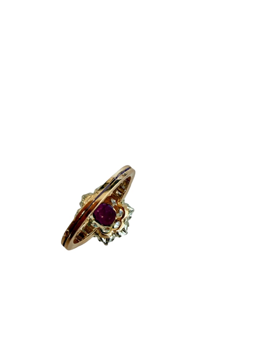 Ruby And Diamond Flower Ring -photo-4