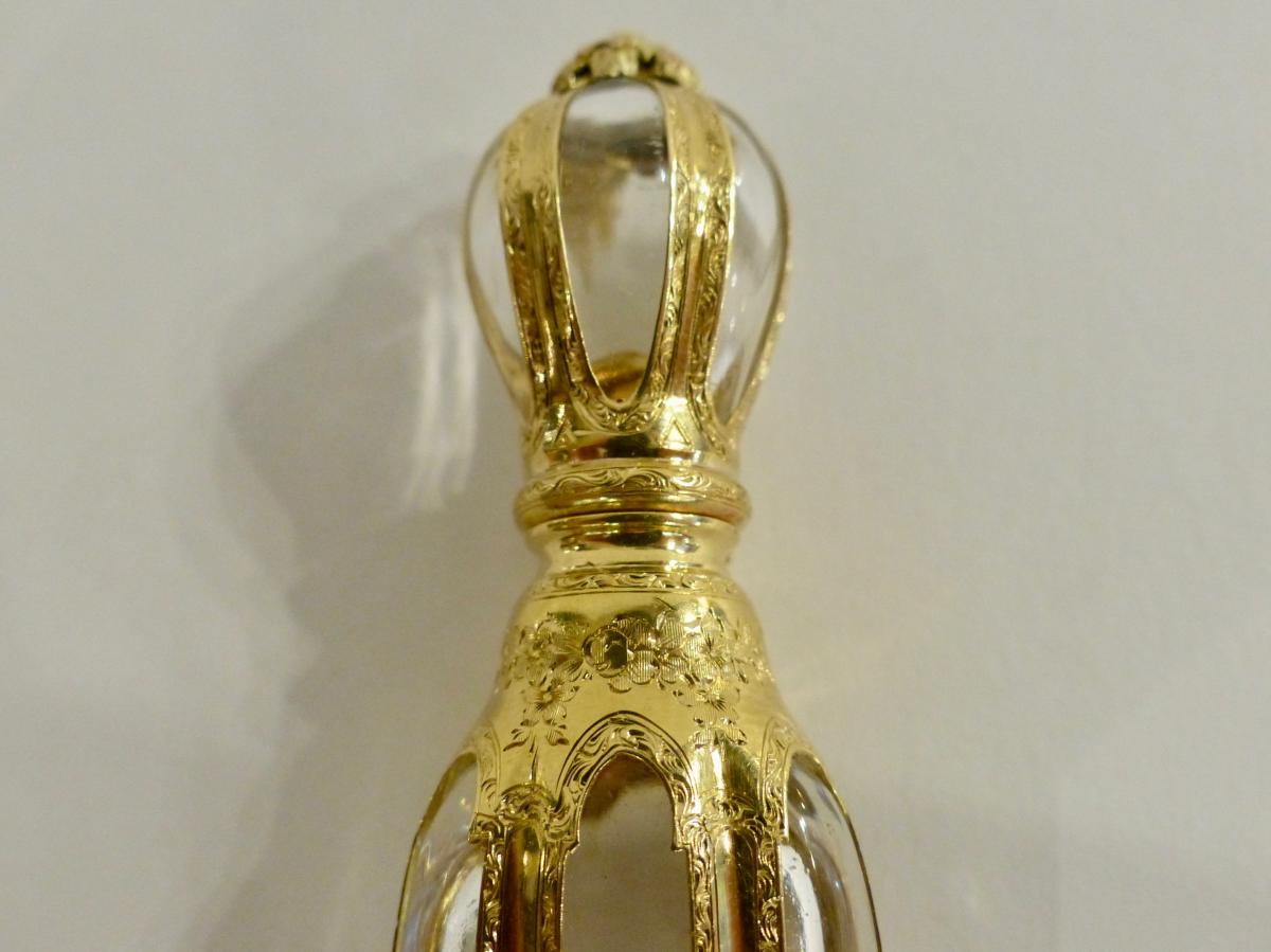 Flacon à Sels en Cristal et Or, du XIXe Siècle-photo-3