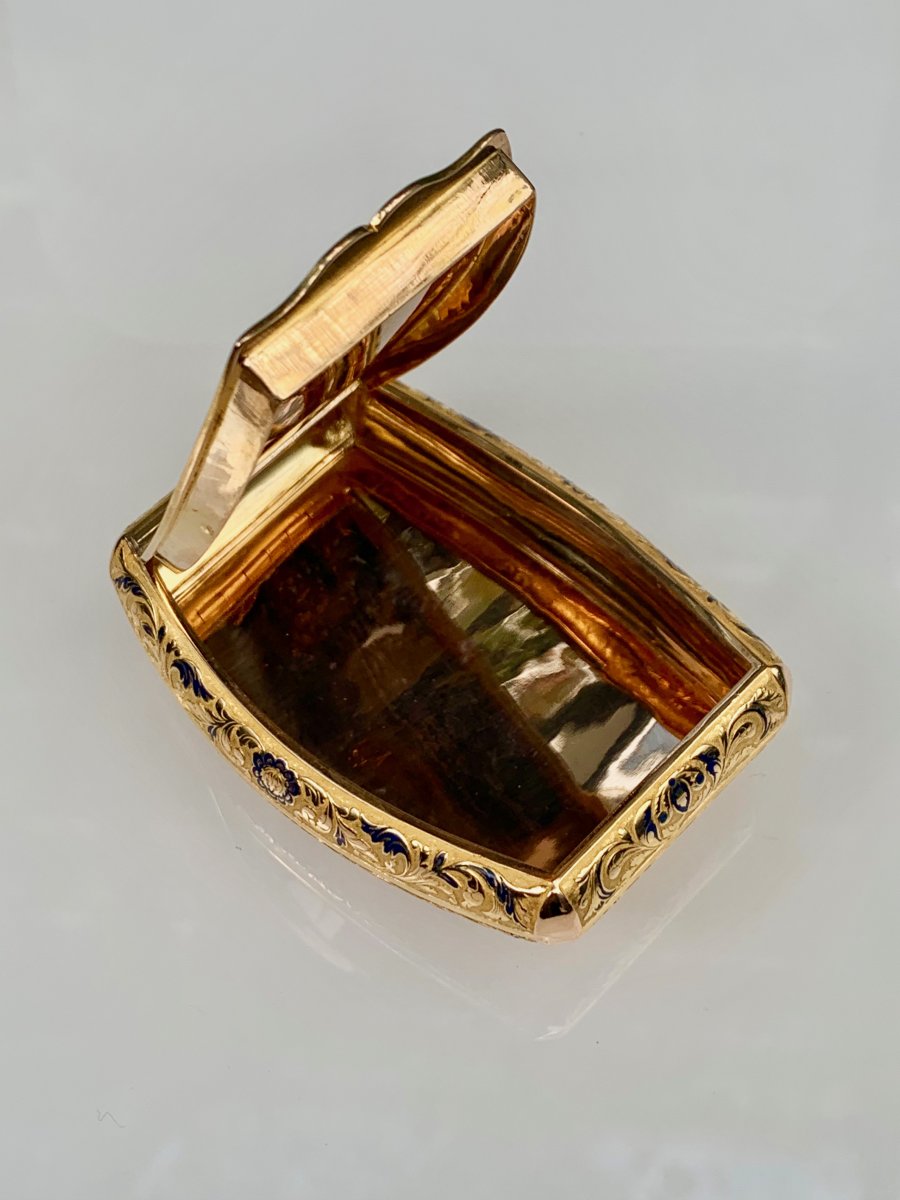 Enamelled Gold 19 Th Century Snuffbox-photo-3