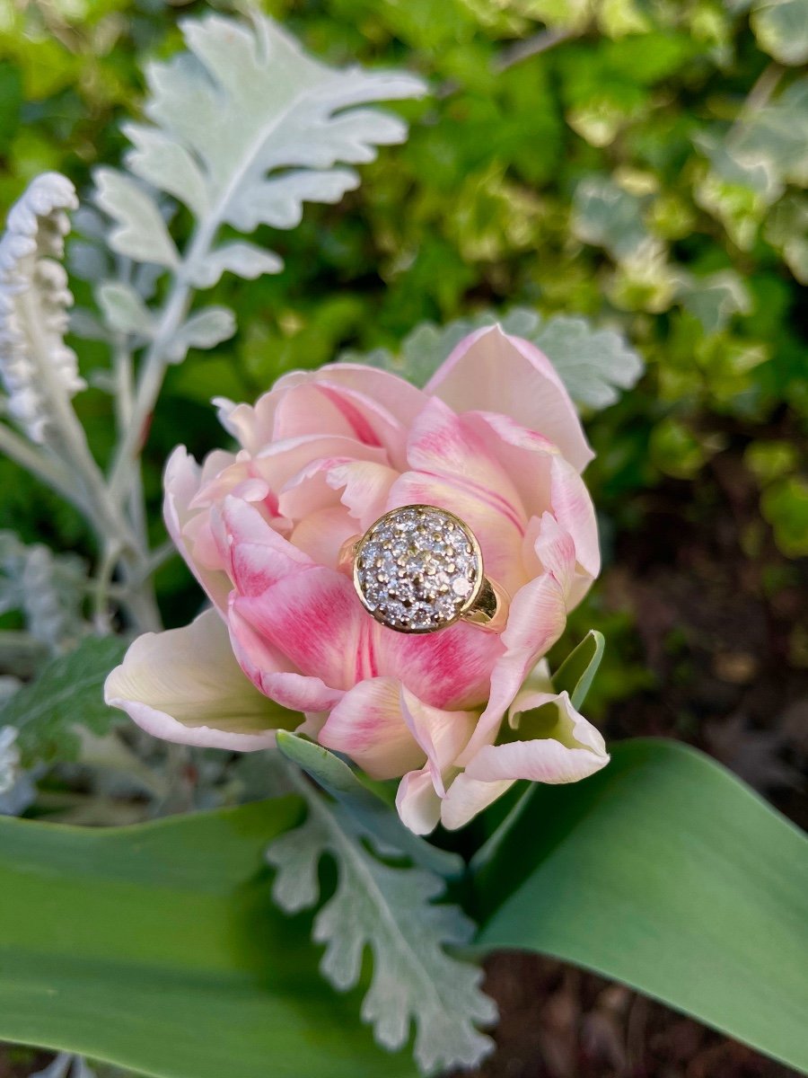 Bague Boule Pavée De Diamants-photo-2