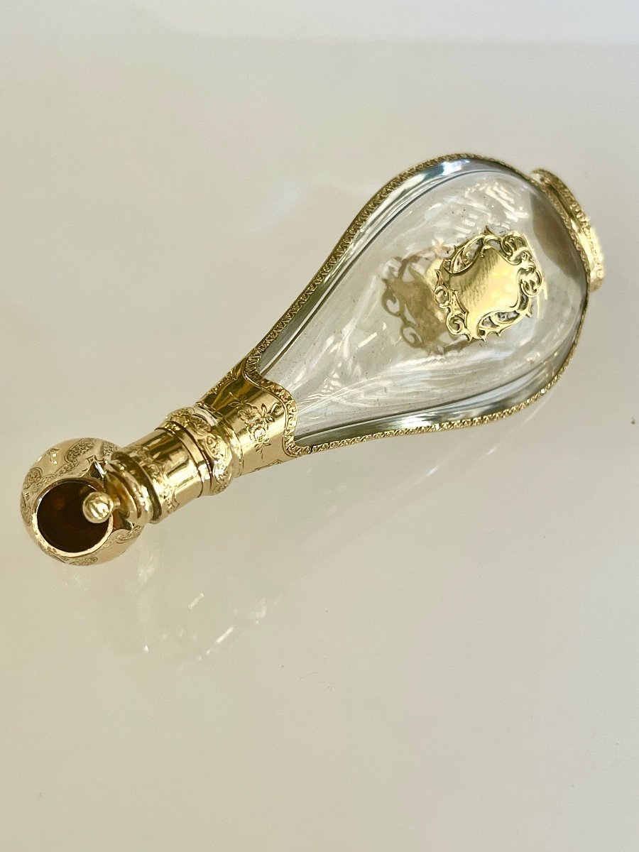 Perfume Bottle In Crystal And Gold XIXth Century-photo-2