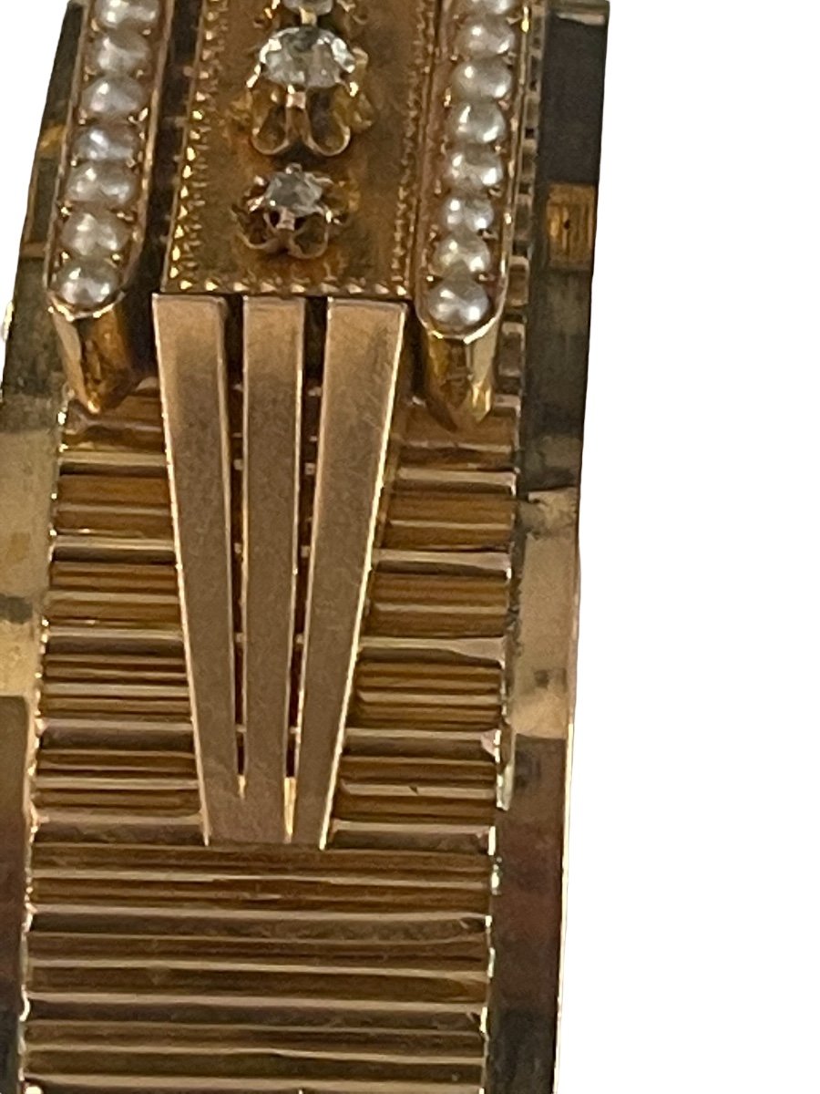 Napoleon III Bracelet In Gold, Pearls And Diamonds-photo-1