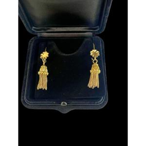 Paire De Boucles d'Oreilles Pompons En Or