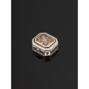 Box In Gold, Enamel, Rock Crystal And Diamonds