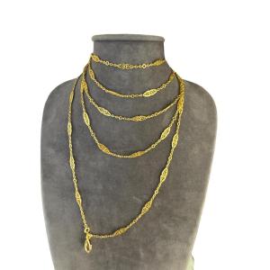 Long Gold Necklace, 150 Cm