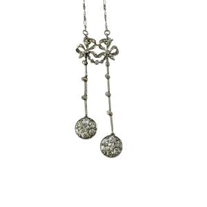 Collier Dit Négligé En Or, Platine Et Diamants