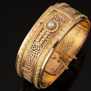Important Bracelet En Or De Couleurs d'époque Napoléon III